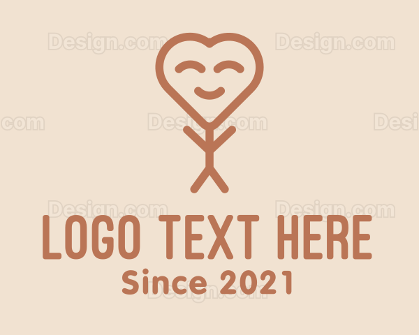 Red Heart Stickman Logo