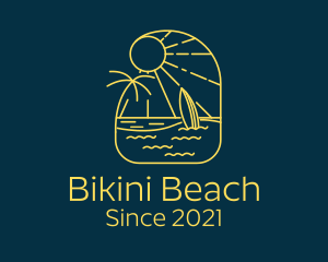 Minimal Beach Surfboard logo design