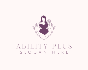 Woman Body Floral logo design