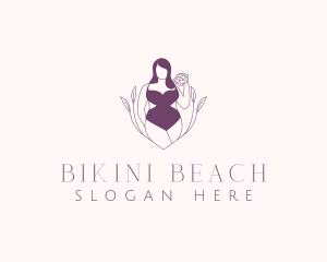 Woman Body Floral logo design