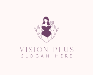 Woman Body Floral logo design