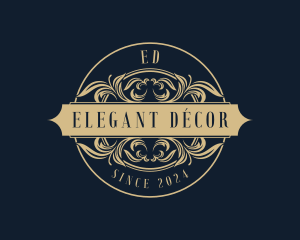 Decorative Leaves Crest logo design