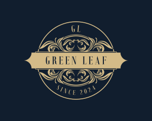 Decorative Leaves Crest logo design