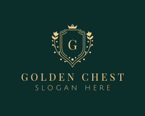 Golden Flower Shield logo design