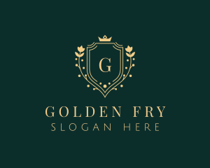 Golden Flower Shield logo design