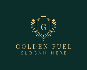 Golden Flower Shield logo design