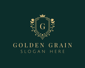 Golden Flower Shield logo design