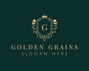 Golden Flower Shield logo design