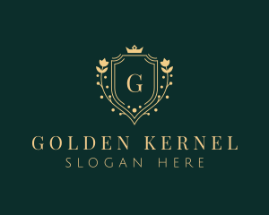 Golden Flower Shield logo design