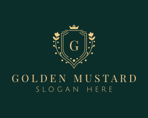 Golden Flower Shield logo design