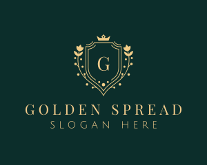 Golden Flower Shield logo design