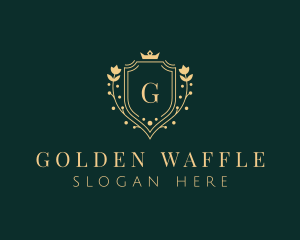 Golden Flower Shield logo design