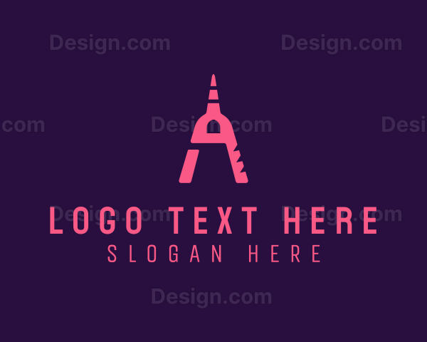 Pink Creative Art Letter A Logo