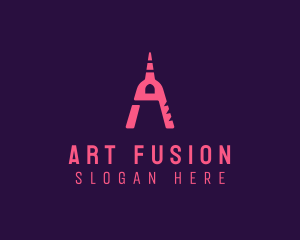 Pink Creative Art Letter A logo