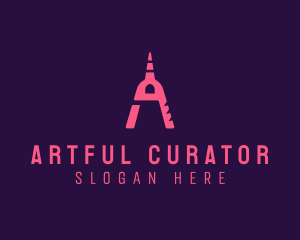 Pink Creative Art Letter A logo design