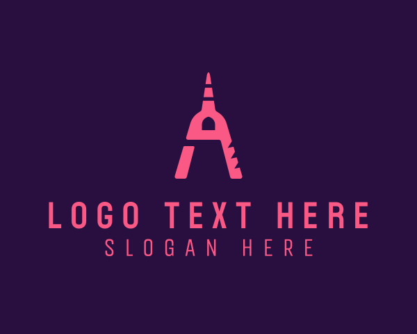 Pink Creative Art Letter A logo