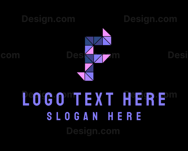 Geometric Origami Business Letter F Logo