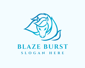 Equine Horse Flame logo design