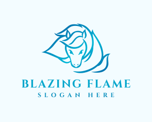 Equine Horse Flame logo design