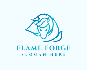 Equine Horse Flame logo design