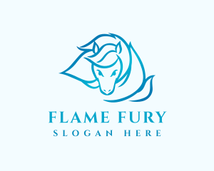 Equine Horse Flame logo design