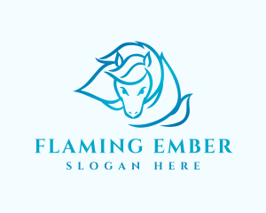 Equine Horse Flame logo design