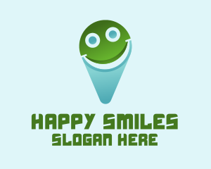 Smile Location Pin logo design