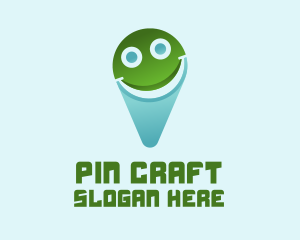 Smile Location Pin logo design