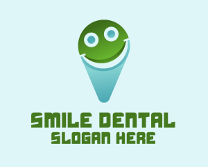 Smile Location Pin logo design