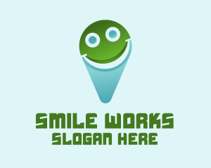 Smile Location Pin logo design