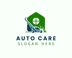 House Grass Mower  logo design