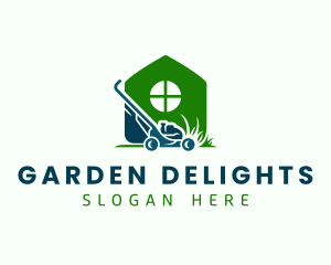 House Grass Mower  logo design