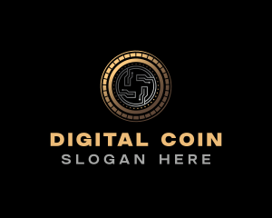 Blockchain Crypto Coin logo design