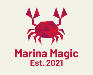 Geometric Red Crab logo design