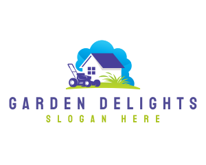 Grass Lawn Mower logo design