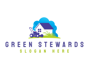 Grass Lawn Mower logo design