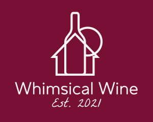 Wine Bottle House  logo design