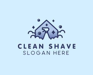 House Bubble Spray Cleaning logo design