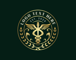 Elegant Health Medical Caduceus logo