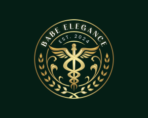 Elegant Health Medical Caduceus logo design