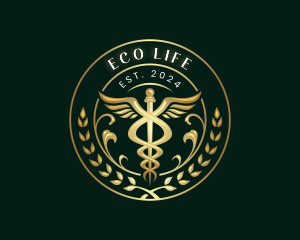 Elegant Health Medical Caduceus logo design