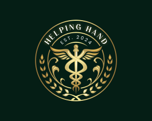 Elegant Health Medical Caduceus logo design