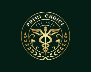 Elegant Health Medical Caduceus logo design