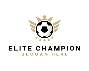 Soccer Ball Champion Crown logo