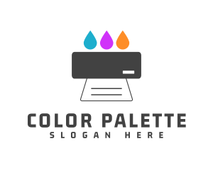 Colorful Ink Printer logo design