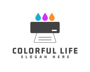 Colorful Ink Printer logo design