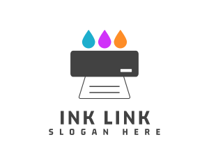 Colorful Ink Printer logo design