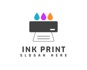 Colorful Ink Printer logo design