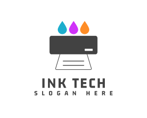 Colorful Ink Printer logo design