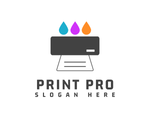 Colorful Ink Printer logo design